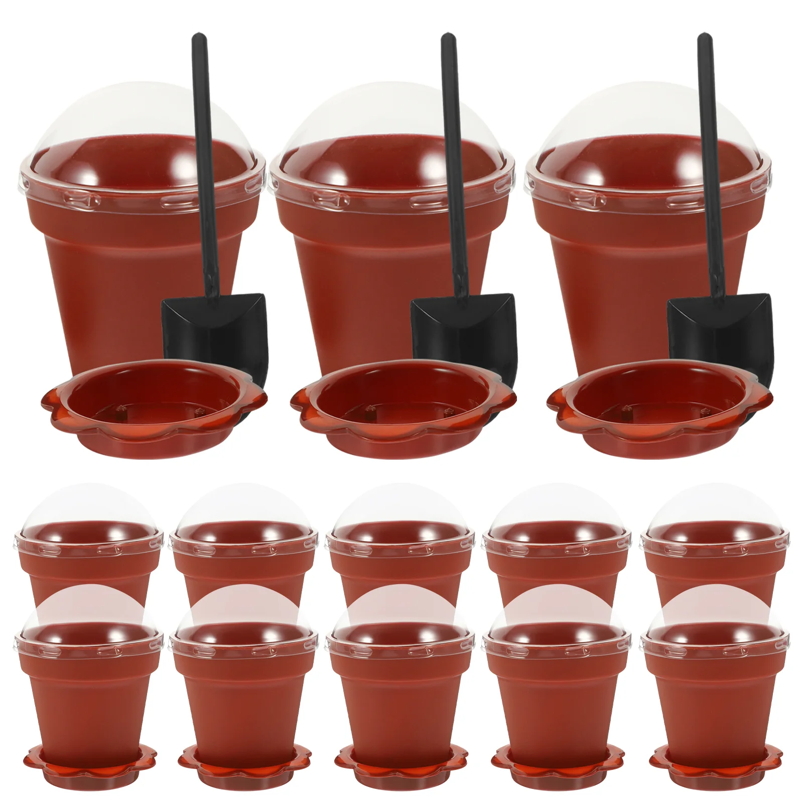 

25 Sets Planter Cake Cups Pudding Containers Lids Fruit Ice Cream Dessert Lidded Appetizer Serving Jelly