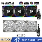 Вентилятор LIANLI SL120 UNI с пультом управления, модифицируемые модули RGB, 12 см, 120 мм, кабель, бесплатное программное обеспечение, смарт-управление ШИМ, синхронизация черногобелого цветов