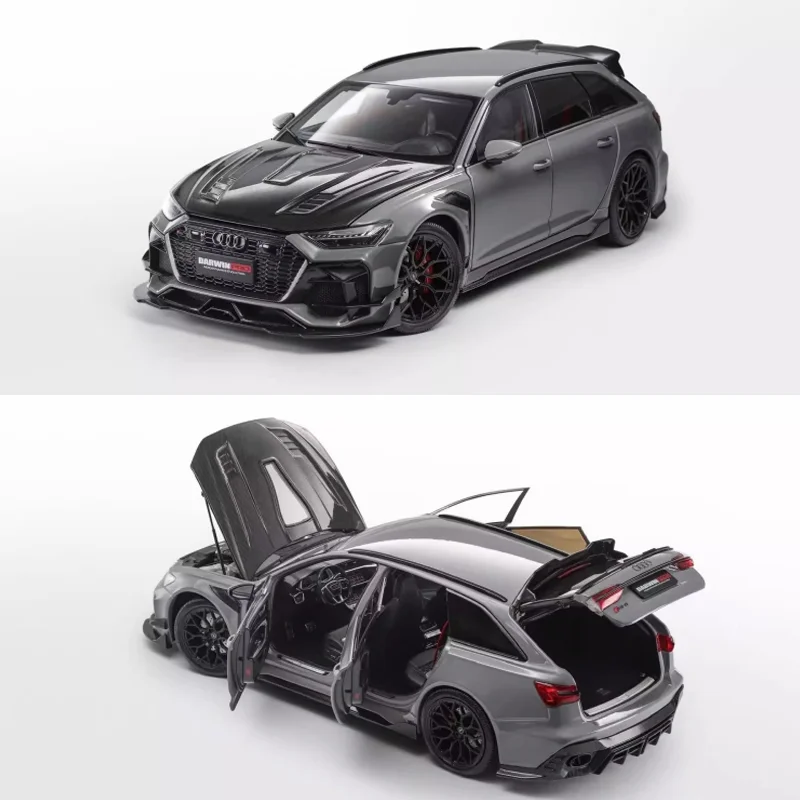 Фото Новинка в наличии Kiloworks 1:18 Darwinpro Audi Rs6 Darwin-Модифицированный сплав, полностью открытые литые украшения, игрушки на заказ, детский рождественский подарок №5