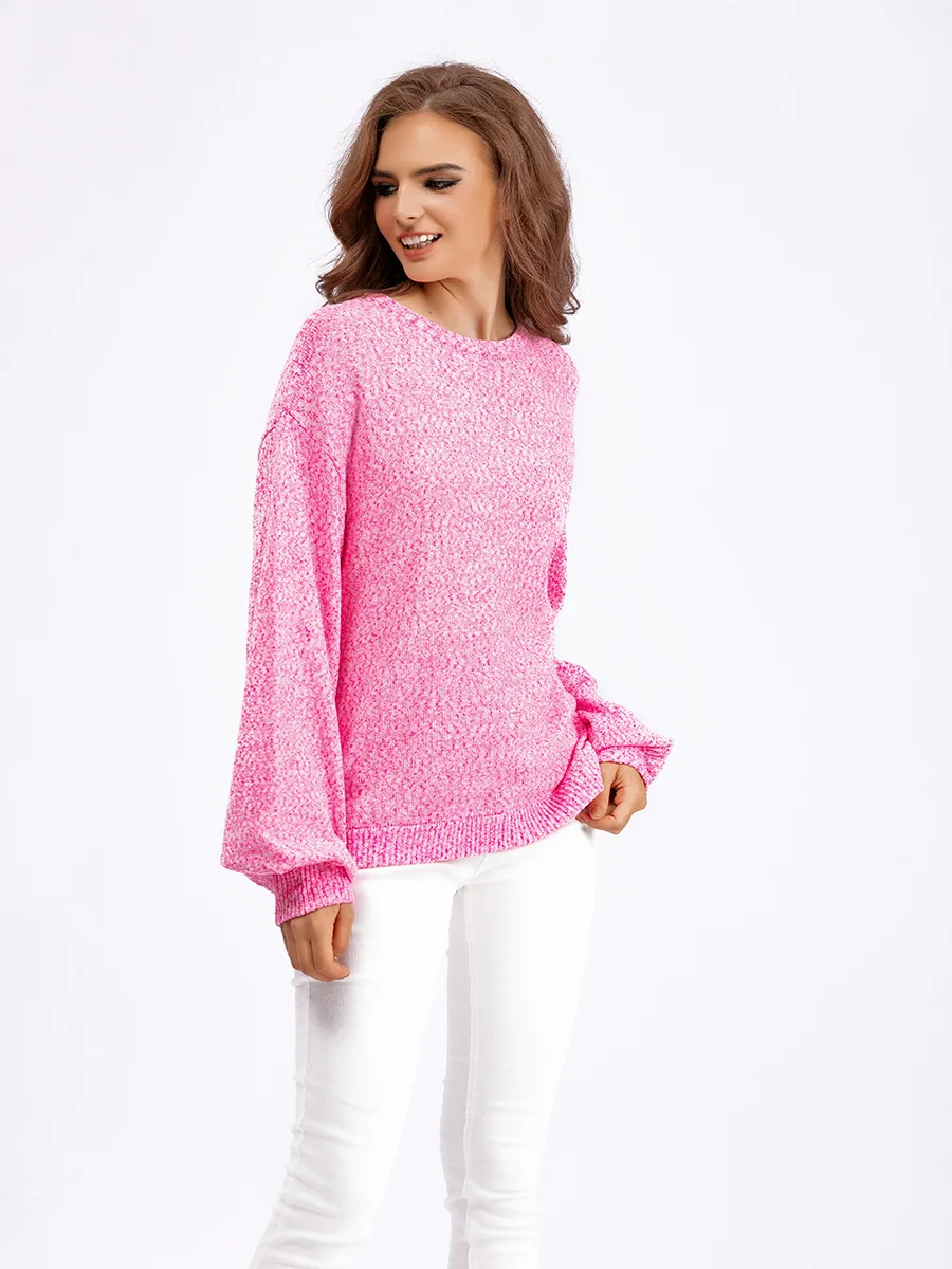 

RDMQ 2023 Pullovers Solid Autumn Winter O Neck Casual Korean Fashion Women Sweaters Ins Hot Sale Casual Loose Sueter Mujer