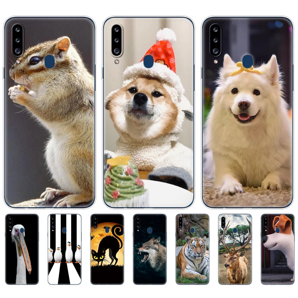 

Case For Samsung Galaxy A50 A60 A10 A10S A20 A20E A20S A30 A30S A40 A40S A50S A70 2019 A9 A7 2018 Cover cat wolf tiger dog cute