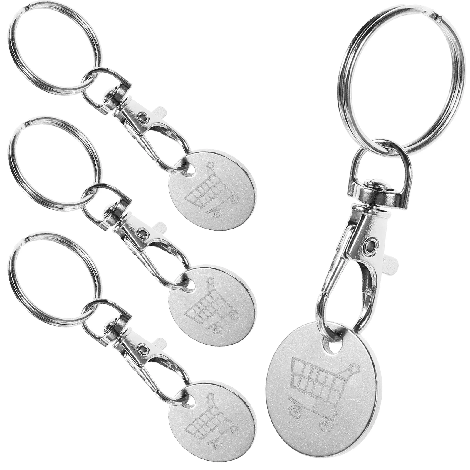 4 шт. жетоны для покупок карабин тележка брелок ключей кольца держатель подвеска