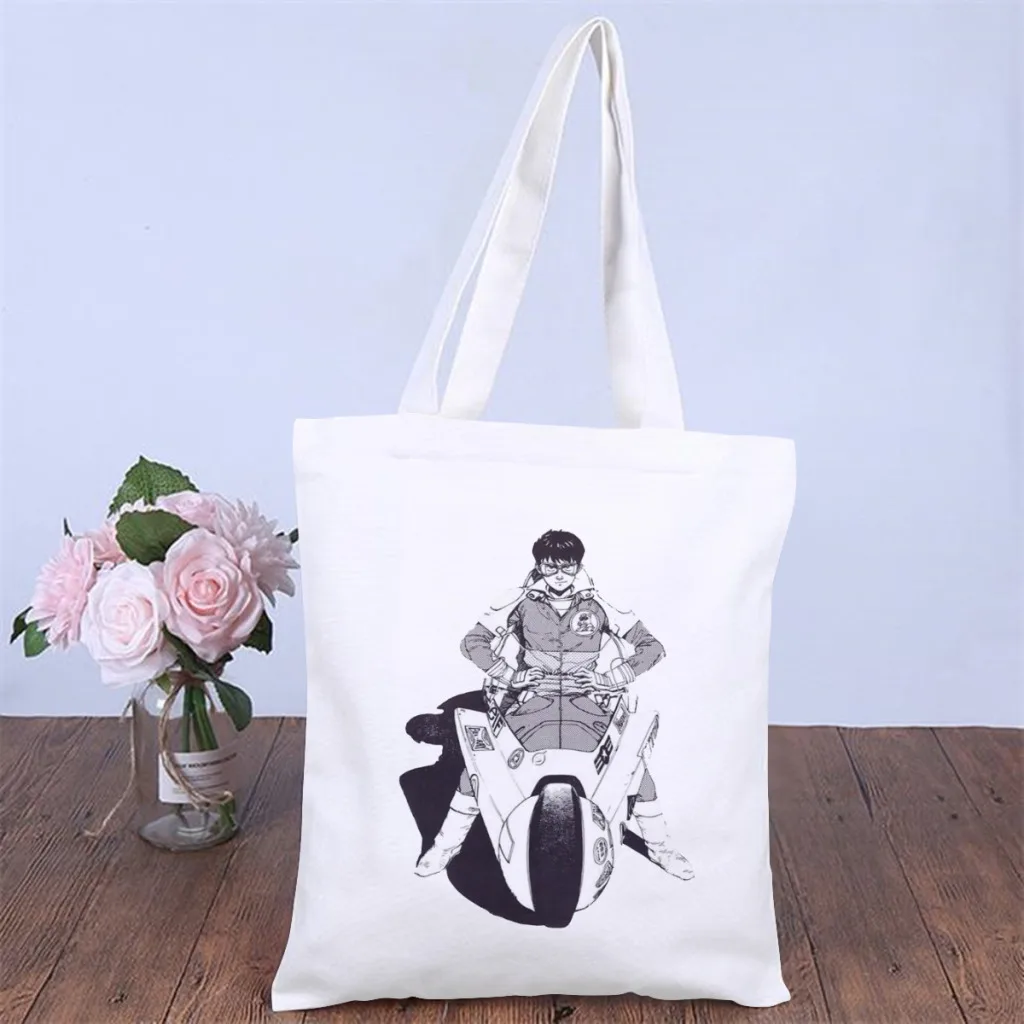 

MotorcycleHandbag Akira 80s Japanese Manga Film Shoulder Canvas Bag Girl Boy Storage Pocket Shopper HandBag Large Pouch Tote Bag
