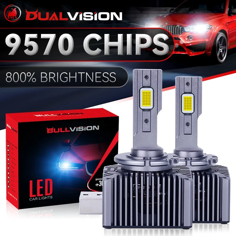 

Dualvision D3S LED Canbus HID D1S D2S D4S D5S D8S D1R D2R D3R D4R Двусторонний 9570 CSP Чип Автомобильный фонарь 1:1 Размер 6500K 12V Plug&Play