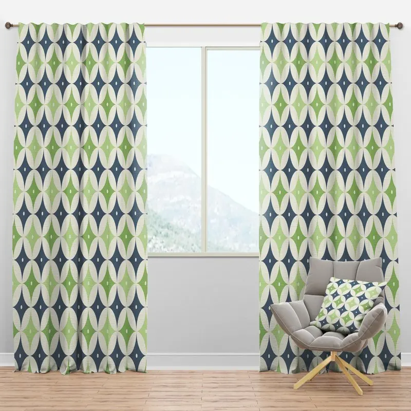 

Elegant XVI' Retro Blackout Curtain Panel with Charming Mid-Century Modern Look for Any Room Decoration.