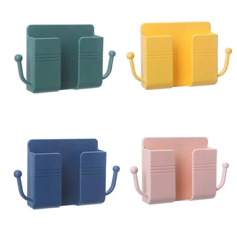 

Wall Mounted Punch Free Charging To Mobile Phones Stand Wall Mount Phone Holder Lazy Mobile Phone Rack Bed Side Shelf Box