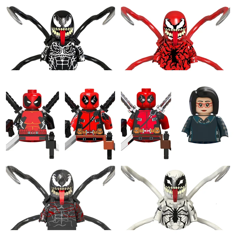 ГОРЯЧИЙ мультяшный персонаж Marvel Venom Deadpool строительные блоки подарок для