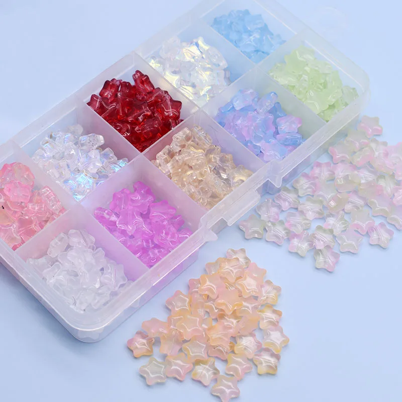

8mm Five-pointed Shape Crystal Glass Beads Red pink blue Cloud color Crystal Beads for Jewelry Making DIY Earrings Bracelet