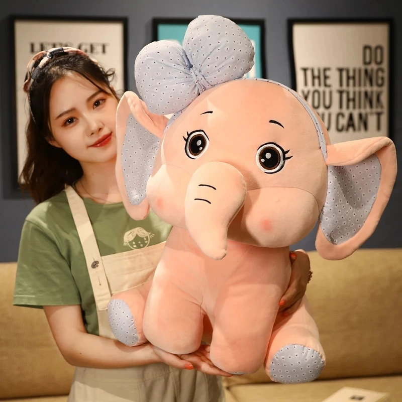 

Huggable Ultra Soft Lovely Rosette Elephant Plush Doll Pink/Blue Stuffed Animal Plush Toy Gift for Kids Baby Sleeping Pillow