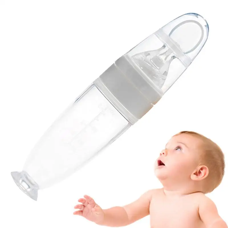 

Squeeze Bottle With Spoon Baby Food Feeder Silicone Baby Food Dispensing Spoon Squeeze Feeder With Spoon Baby Spoon Feeder