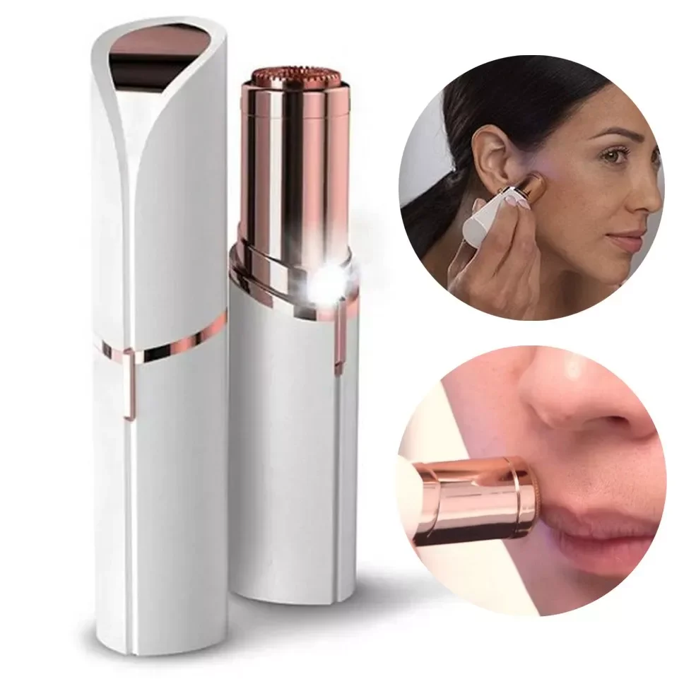 

2023NEW Epilator Face Hair Removal Lipstick Shaver Electric Eyebrow Trimmer Women Remover Mini Portable AA Battery Non Rechargea