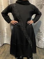 black muslim sets kids abaya dubai arabic turkey islam girls hijab dress for children kaftan robe ensembles musulmane habaya