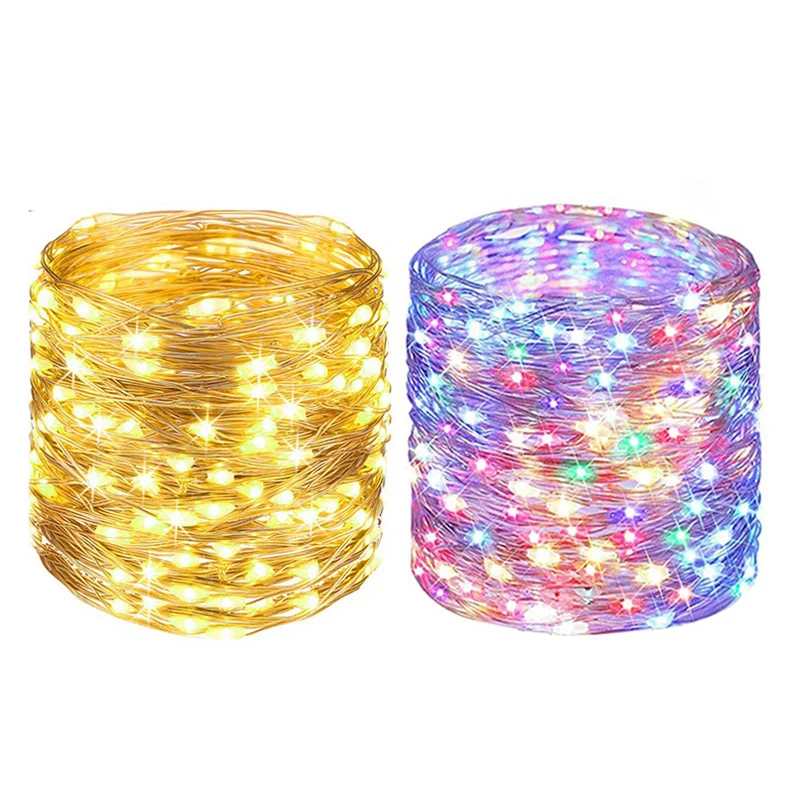 3/5/10 м USB светодиодные гирлянды из медной серебряной проволоки гирлянда