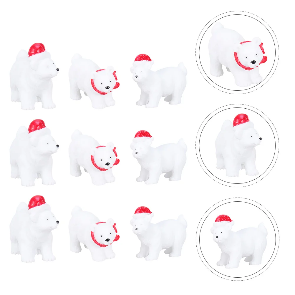 

Christmas Ornament Animal Decorations Snowball Ornaments Resin Mini Figurine Table Miniatures Indoor Miniature Adornment Crafts