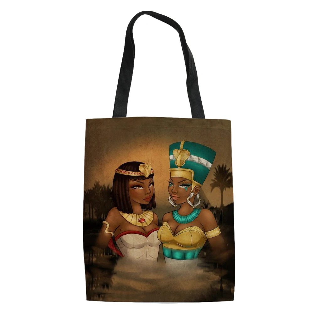 Africa Female Style Print Handbag Daily High Quality Shopping Bag Reusable Travel School Unisex Beach Handle Bag.