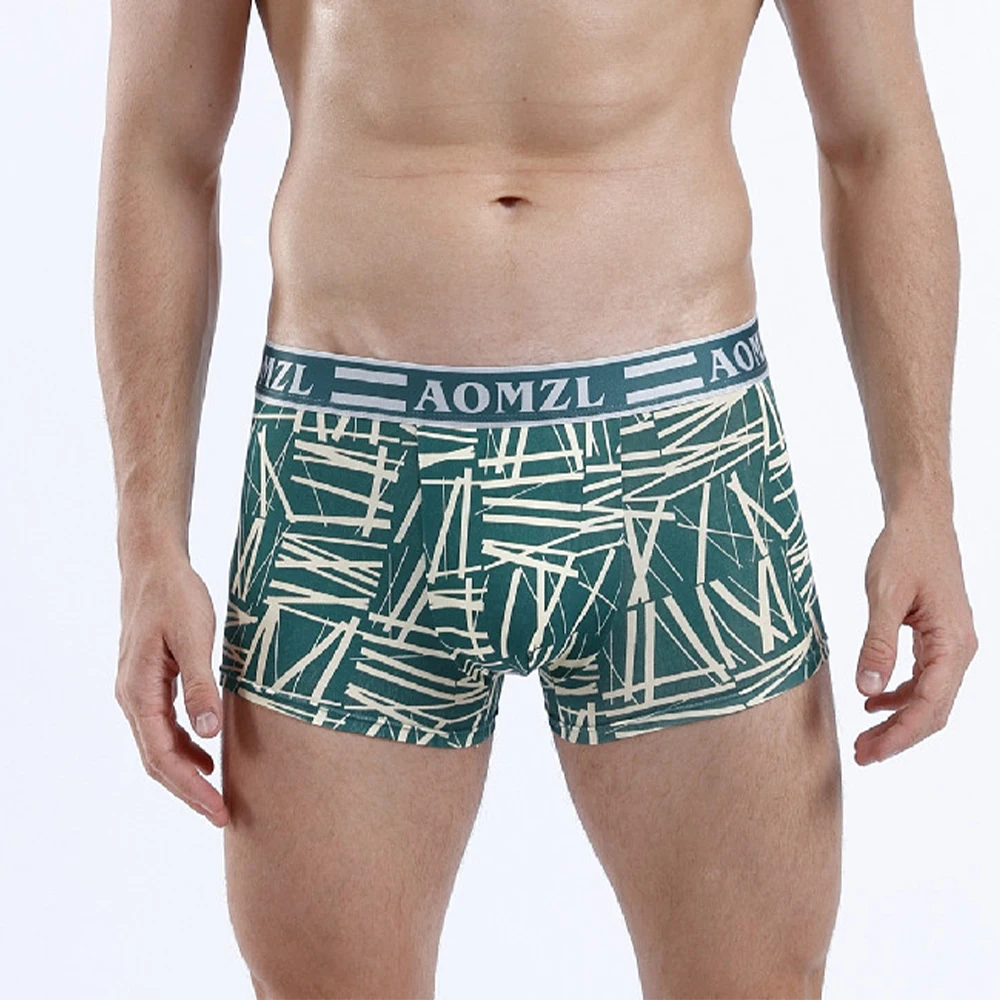 

Men Print Modal Underwears Bulge Pouch Boxers Shorts Trunks Underpants Breathable Seamless Briefs Male Panties Tanga A50