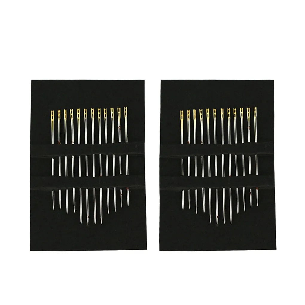 

24Pcs Double-hole Metal Sewing Repair Hand Thread Sewing Supplies Embroidery Weaving Piecing Tool