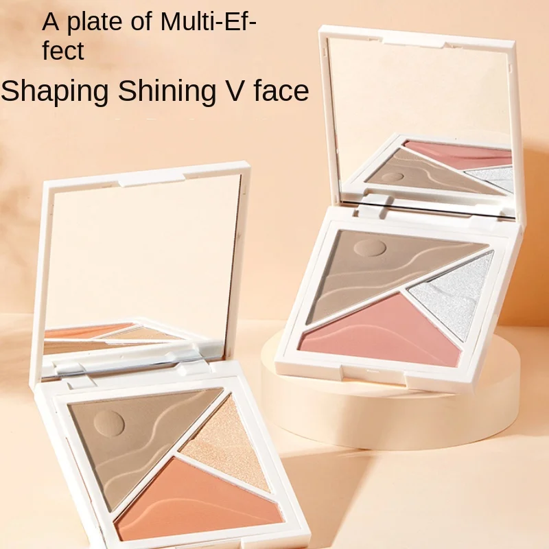 

Highlight Contour Compact Makeup Palette Blush Nose Shadow Three-in-One Fine Glitter Makeup Matte
