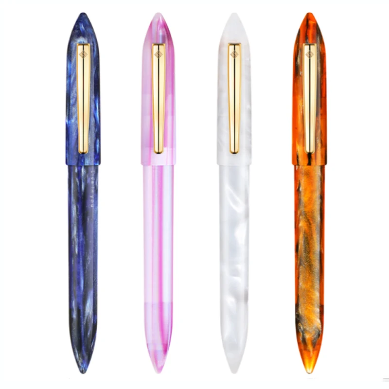 LIY (Live In You) MITU Acrylic Resin Creative Fountain Pen Schmidt Nib EF/F & Converter Ink Pens Gold Trim Writing Gift Pen Set