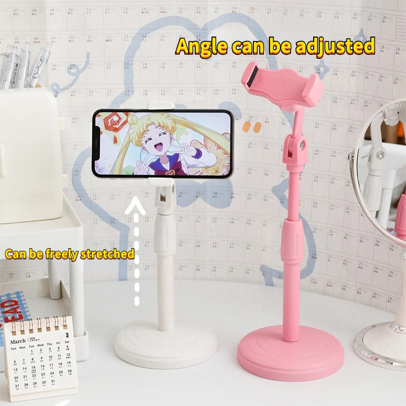 

Desktop Shoot Vlog Mobile Phone Holder Universal Chuck Lazy Photo Holder Online Lesson Artifact Retractable Adjust Phone Holder