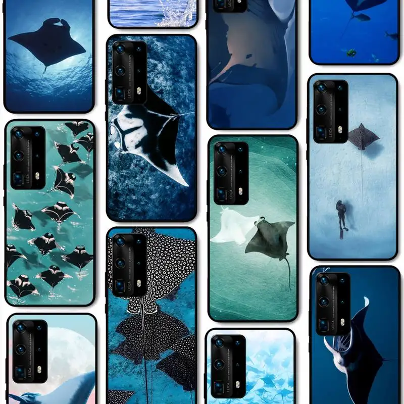 

Animal Manta Ray Phone Case for Huawei P50 P40 E P30 P20 Pro P10 Lite P Smart Y6 Nova3E Honor10 Cover