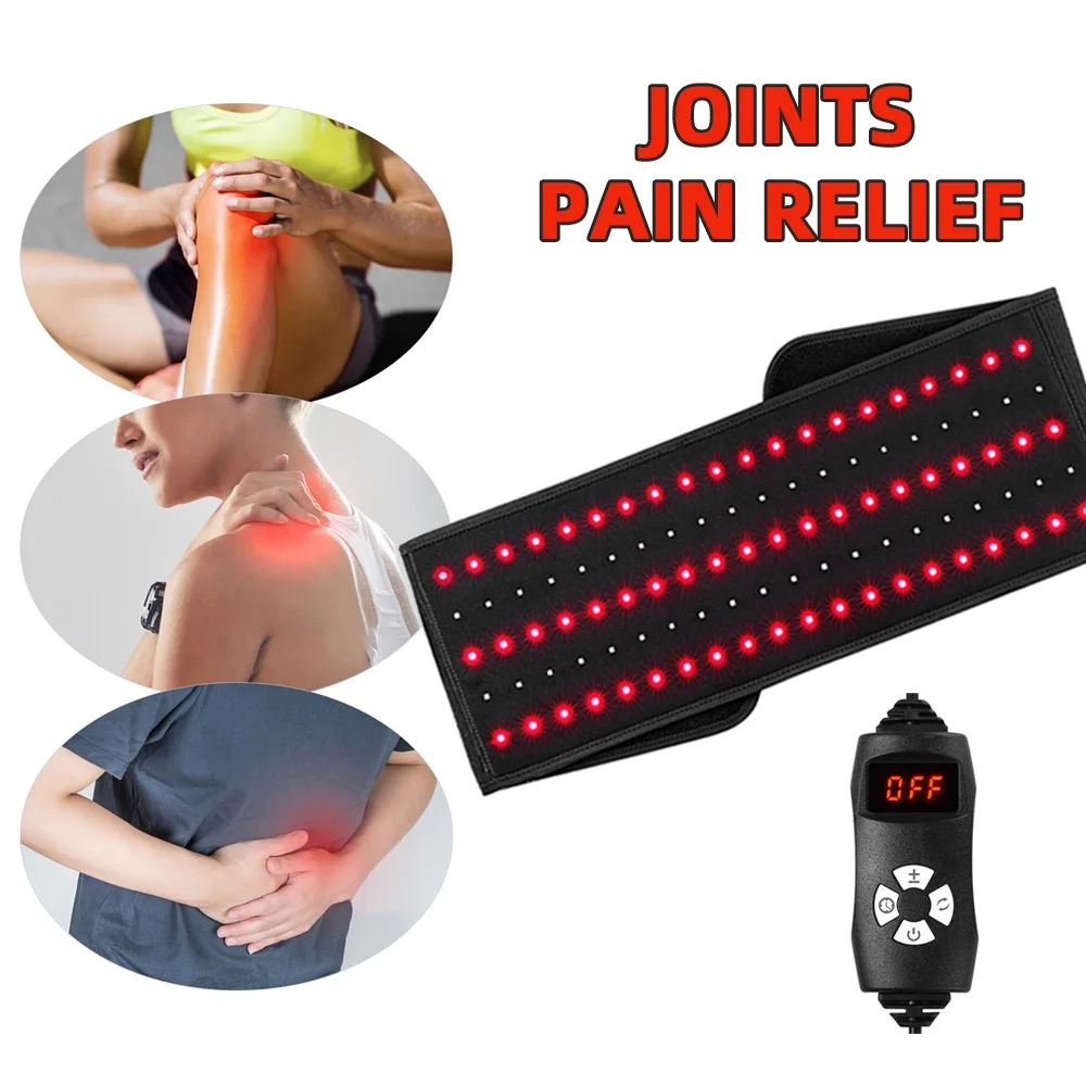 

Red & Infrared LED Light Therapy Belt 850nm 660nm Back Pain Relief Wrap Weight Loss Slimming Machine Waist Heat Pad Massager