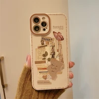 retro wallpaper sticker paper clip art shockproof phone case for iphone 13 12 11 pro max xs max xr 7 8 plus case cute soft cover