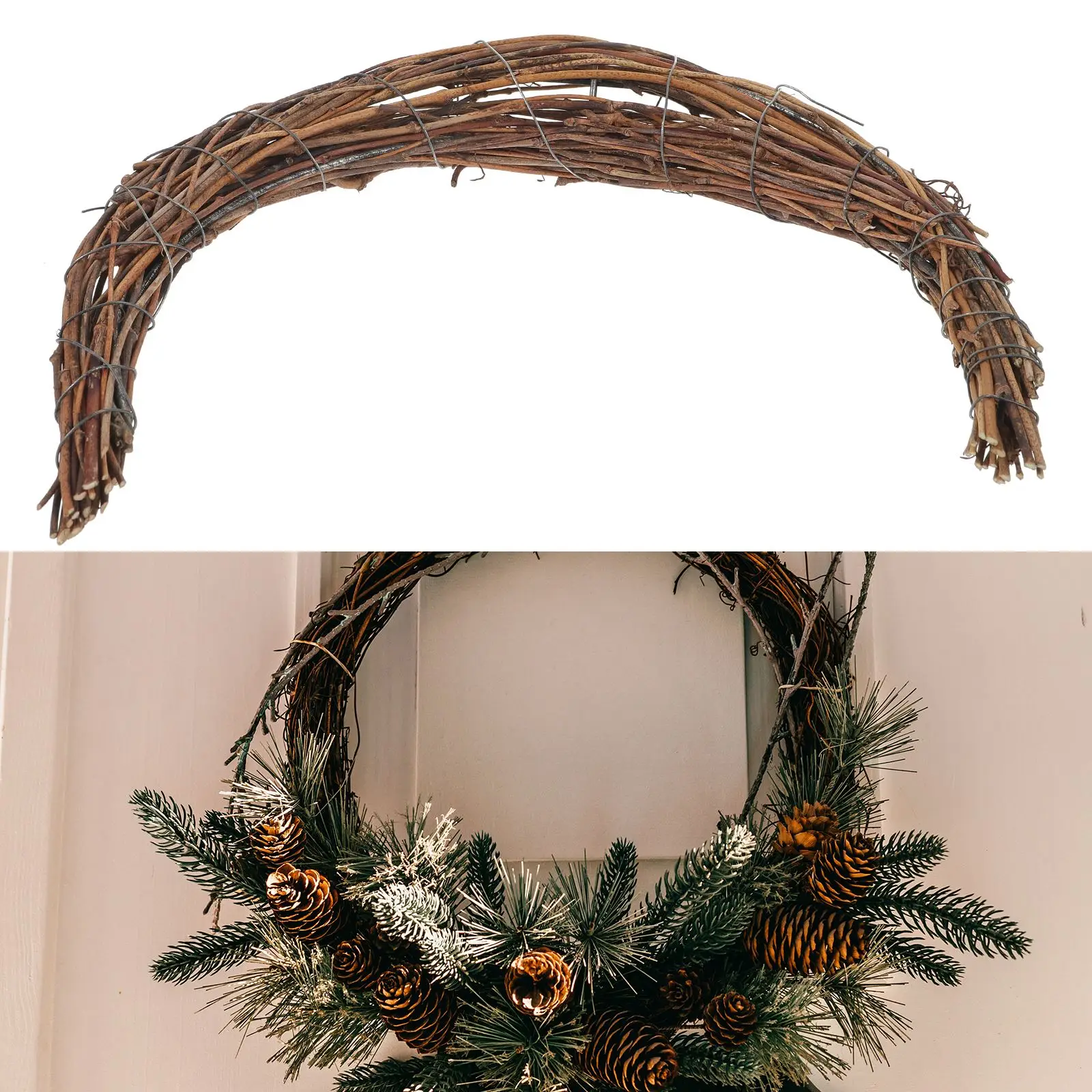 

Кольцо из ротанга в форме полумесяца, 15/20/25 см