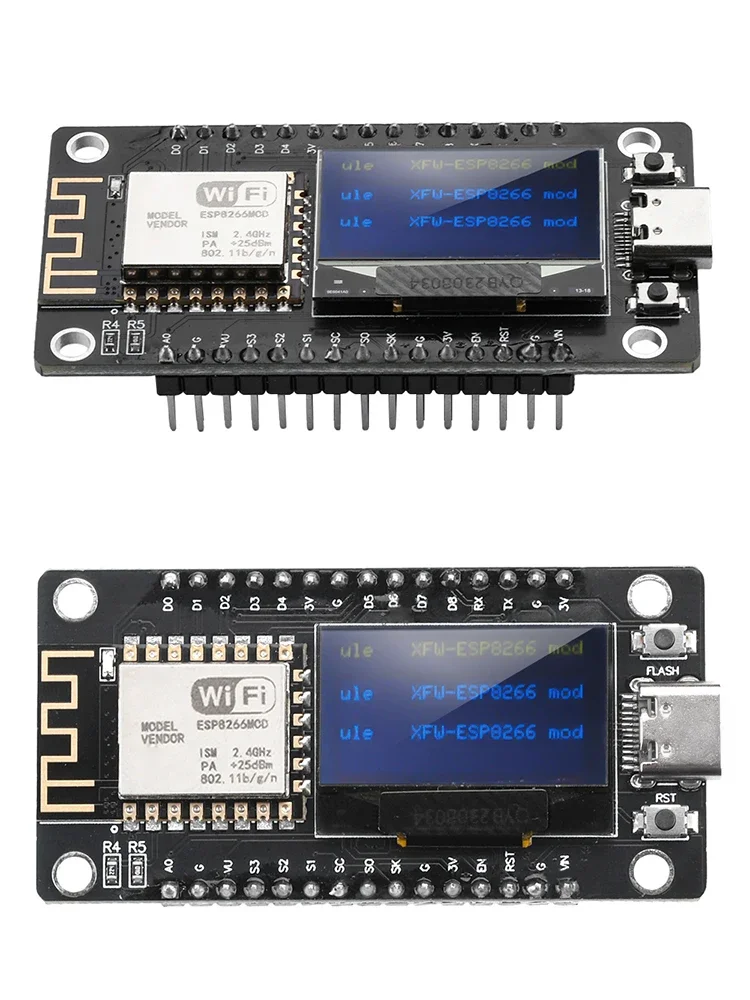 Esp-12F Nodecu Esp8266 Модуль платы разработки WiFi Ch340C с экраном Oled 0 96 желто-синим дисплея 3