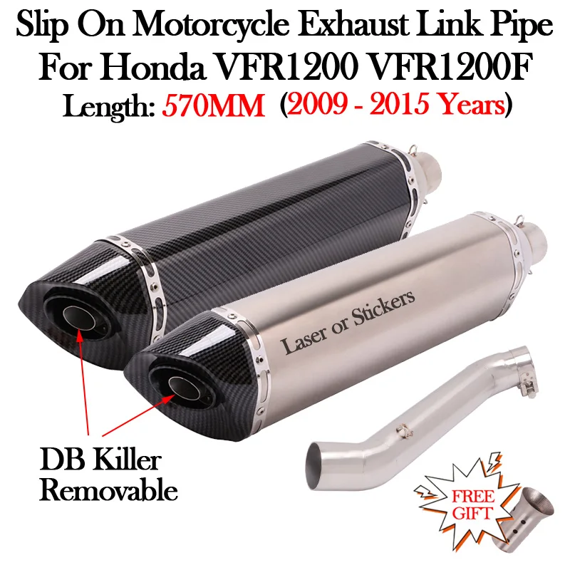 

Slip-On For HONDA VFR 1200 X F VFR1200F 2009 - 2015 Motorcycle Exhaust Escape Moto Tube Muffler Modify Crosstourer Mid Link Pipe