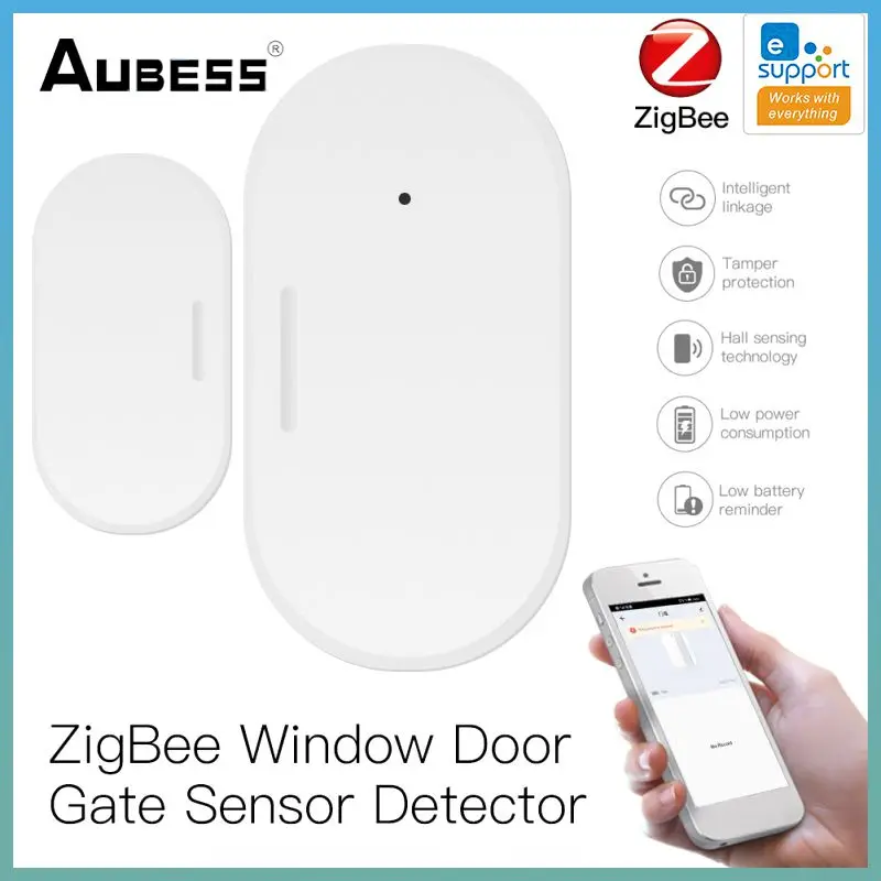 

Zigbee Smart Wireless Door Magnetic Sensor App Control Smart Home Security Alarm System Window Door Gate Detector Ewelink