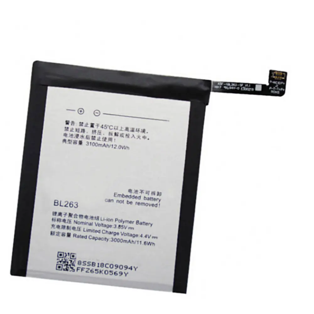 

High quality Replacement Battery 3100Mah Battery BL263 Battery for Lenovo ZUK Z2 PRO Z2pro Smart Mobile Phone