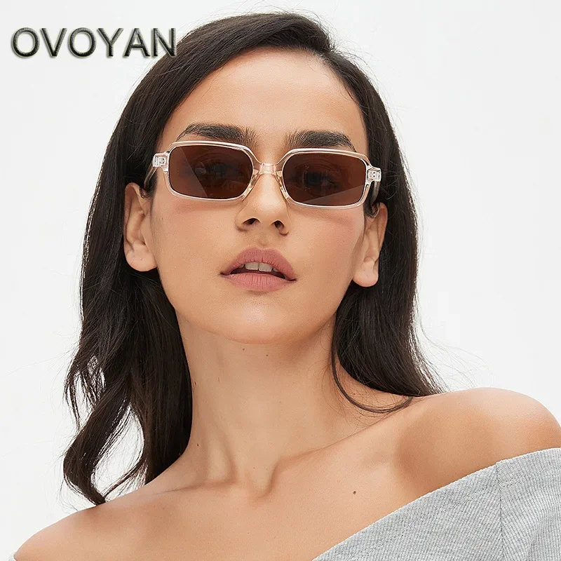 OVOYAN квадратные маленькие солнцезащитные очки женские модные ретро 2024
