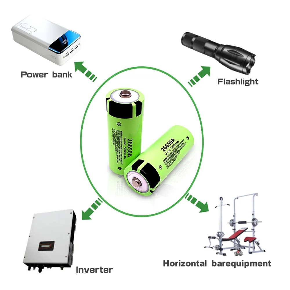 

26650 3.7V 5000mAh 50A Power Lithium Ion Battery 26650A Geeignet Für LED Taschenlampe