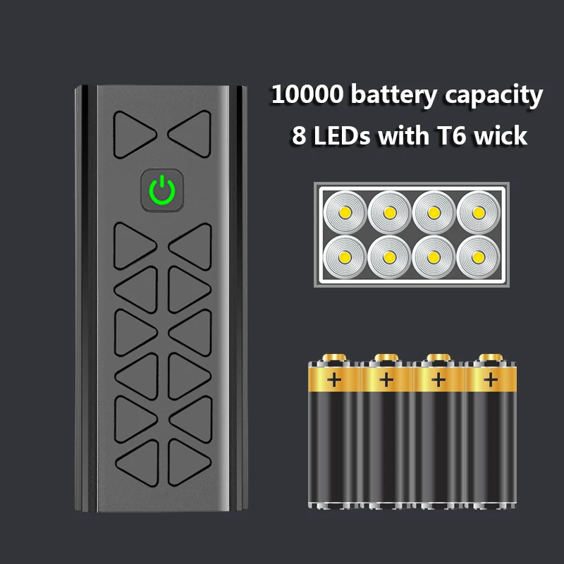 Фонасветильник велосипедный передний 5000 лм 10000 мАч зарядка через USB - купить по