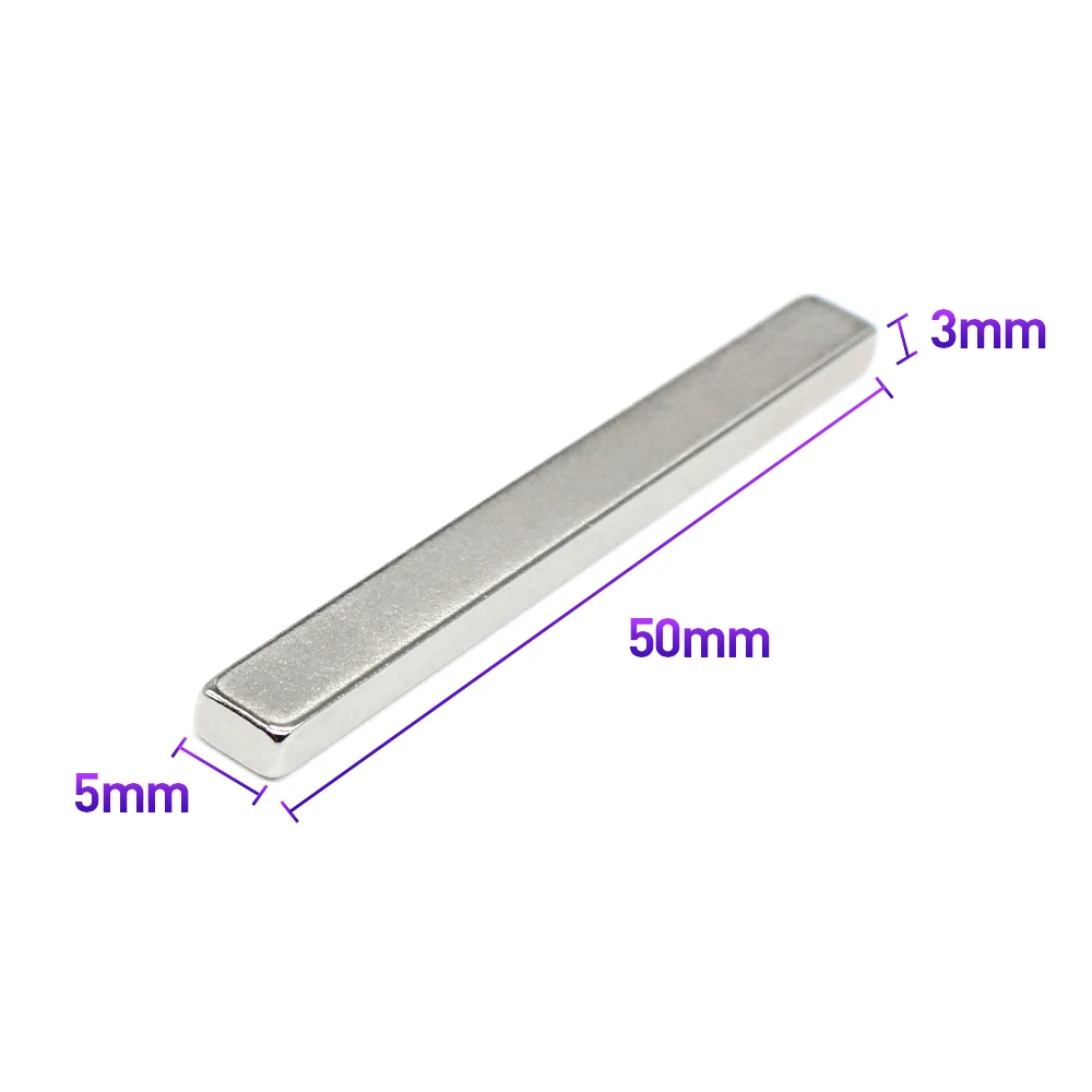 

2~50PCS 50x5x3mm Quadrate Rare Earth Neodymium Magnet N35 Block Strong Powerful Magnets 50x5x3 Permanent Magnet 50*5*3