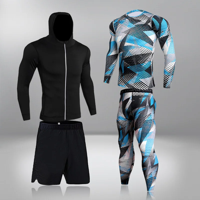 

Men's Running Sets Gym Tight Sport Clothing Basketball Training Tracksuit Fitness Jogging Sports Wear Compression Sports Clothes
