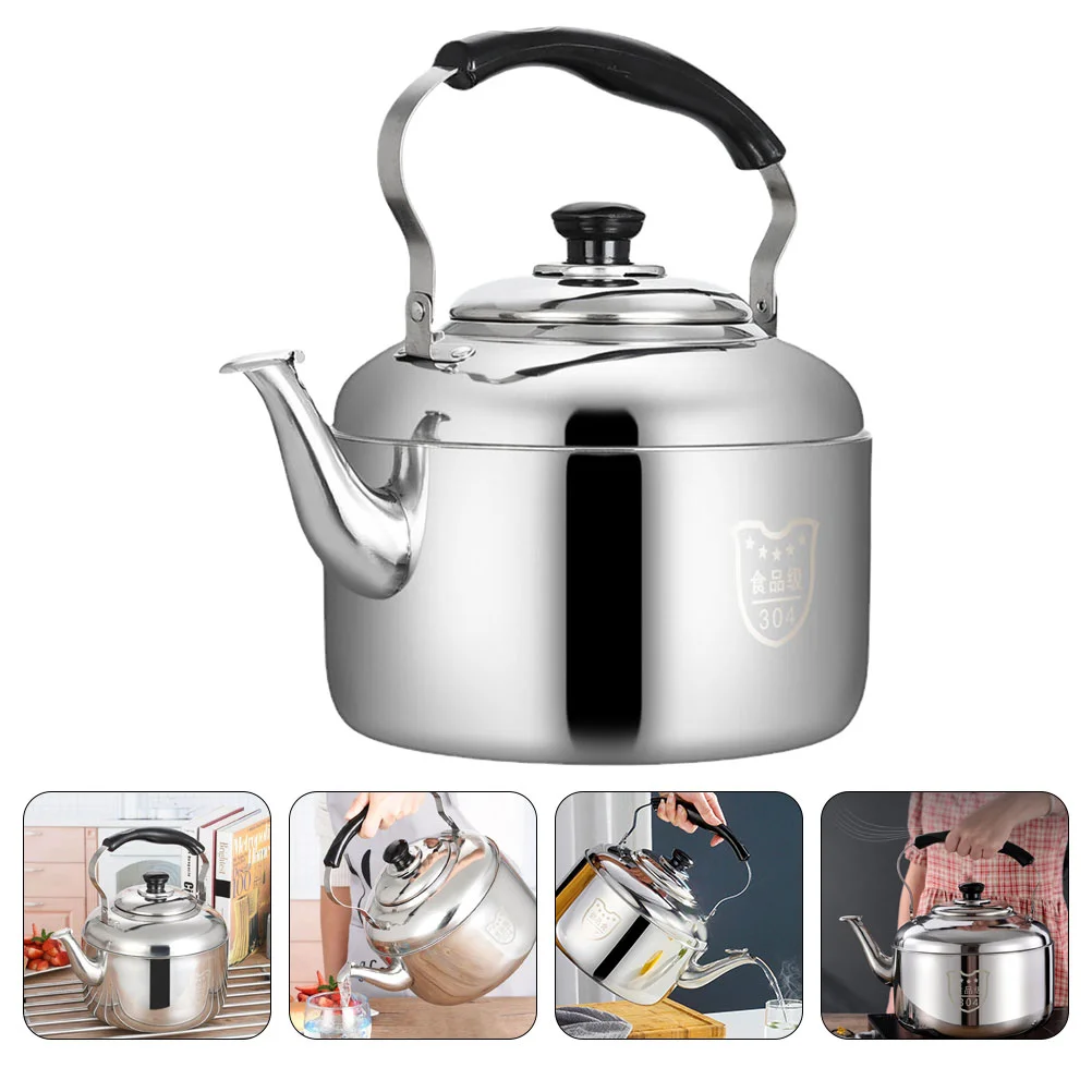 

304 Stainless Steel Kettle Water Boiler Tea Stovetop Teapot Household Whistling Anti-scalding Handle