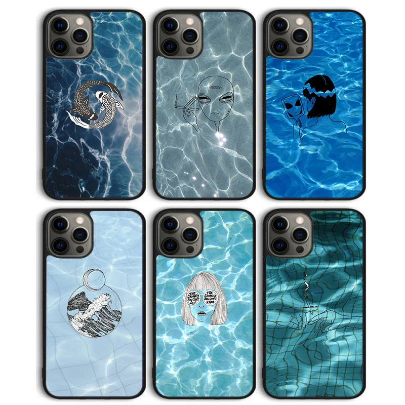 Чехол для телефона с бассейном iPhone 16 15 SE2020 6 7 8 plus 11 12 mini 13 14 pro max coque