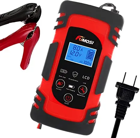 

Fast Charging 8A Automotive Battery Charger 12V / 24V Smart Battery Maintainer Trickle Charger for Car Motorcycle Boat Marine