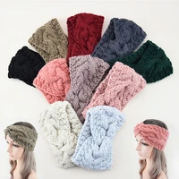 new knitted twist cross headband for women girls autumn winter hair accessories headwear solid color wide turban headwrap