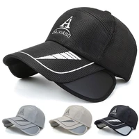 retractable visor hat woman beach hat headwear men fishing hiking outdoor uv protection cap mesh breathable snapback hat