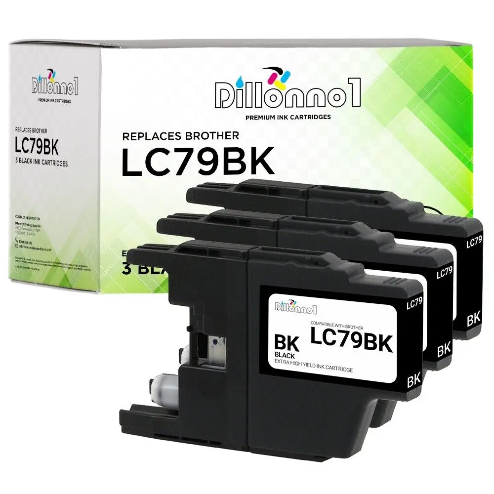 

3 Pack For Brother LC 79 LC79 LC-79 Black Ink Cartridges MFC J6510 J6710 J6910