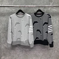 tb tnom sweatshirt autumn winter fashion brand hoodies clothing classic dolphin image jacquard weave 4 bar pullovers tb coats