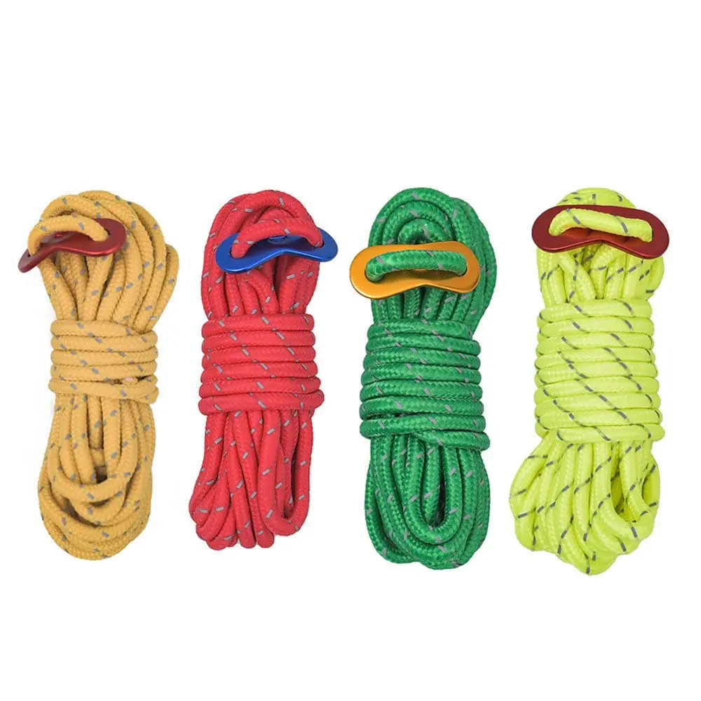 

4pcs Buckle Adjuster Camping Outdoor Activity Tent Accessories Polypropylene Ropes Reflective Paracord Tent Wind Rope Tent Rope