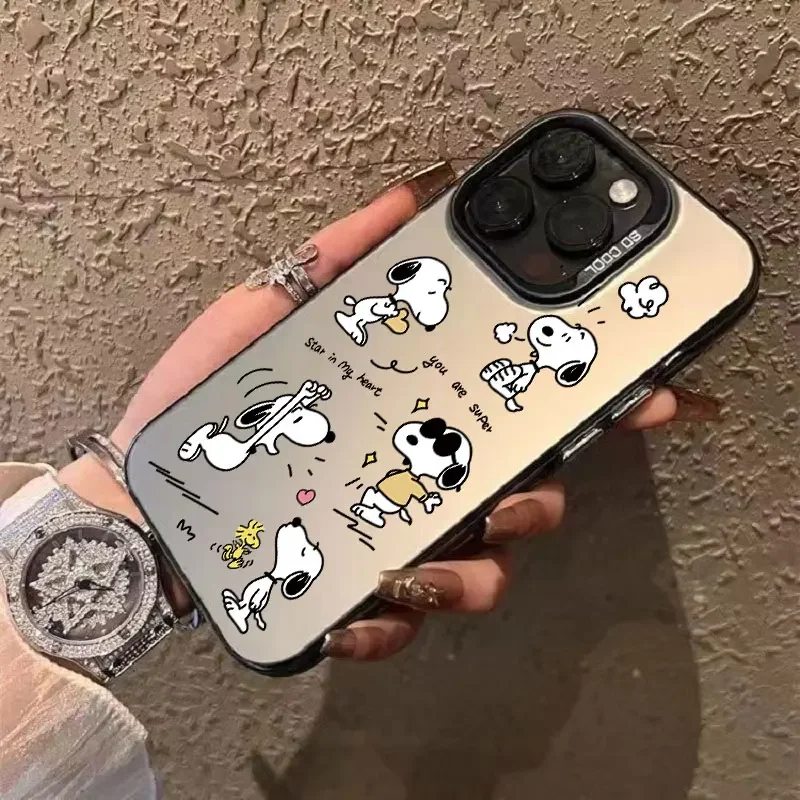 Мультяшный S-Snoopys-Dog e чехол для телефона iPhone16 11 12 13 14 15 Pro Max 7 8 Plus X XR XS MAX SE20 милый