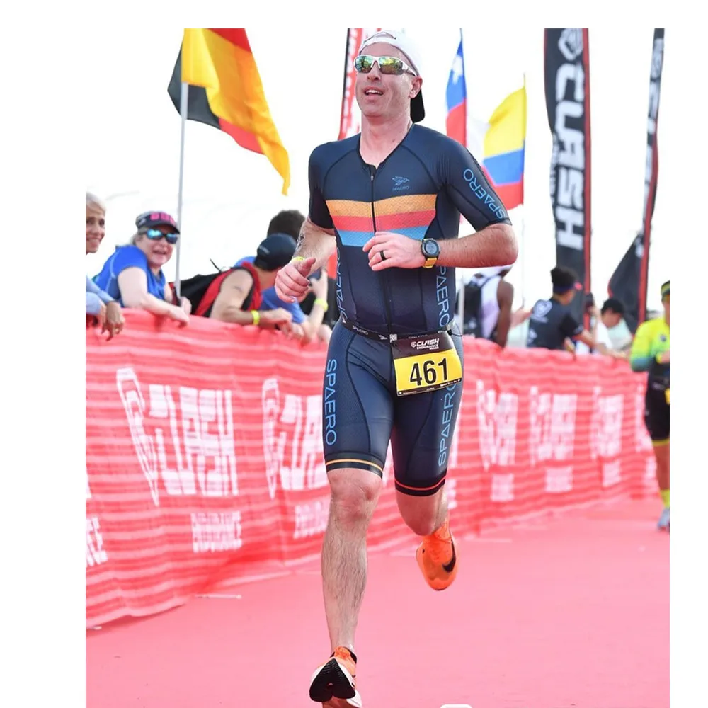 

2022 NEW Spaero Triathlon Skinsuit Cycling Running Bicycle Ciclismo Men Jumpsuit Set Short sleeve Running SkinSuit Men Jumpsuit