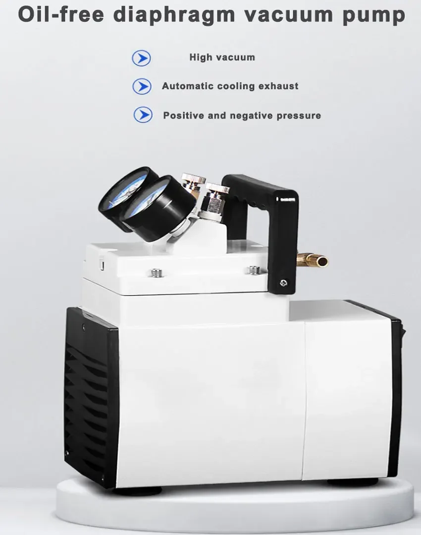 Лабораторный вакуумный насос WEIAI безмасляный с фильтром низкое давление 60 л/мин