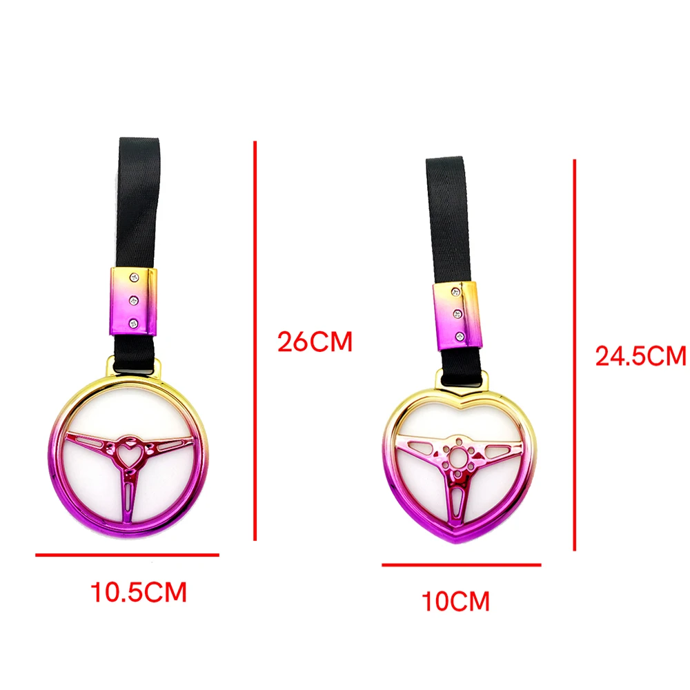 Яркий Автомобильный Буксировочный Ремень Tsurikawa кольцо в форме сердца JDM ручка для