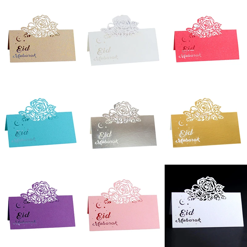 50/100 шт. ИД Мубарак розы настольное Имя Место карты мусульманская кружевная